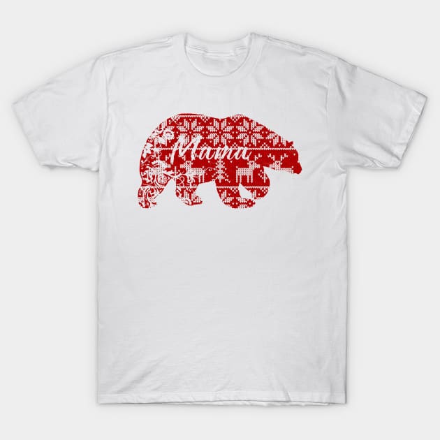 Merry Christmas mama bear T-Shirt by clownverty